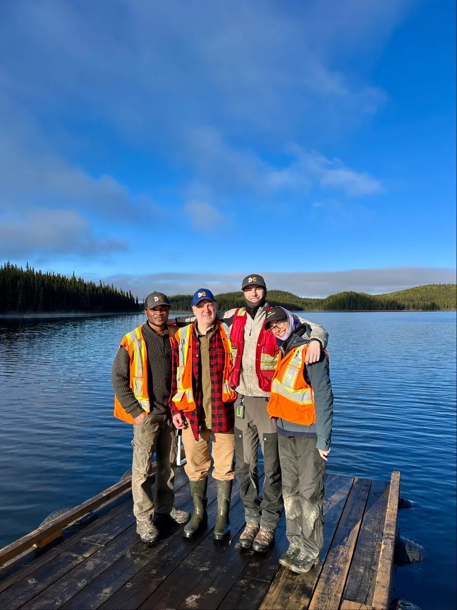 Field crew on a dock at Crystal Lake