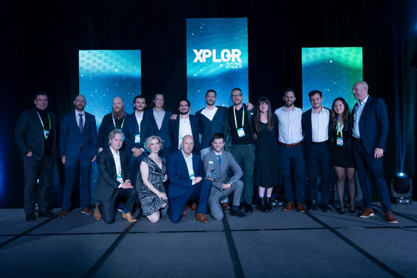 The Dahrouge team on stage at the AEMQ Xplor 2025 awards